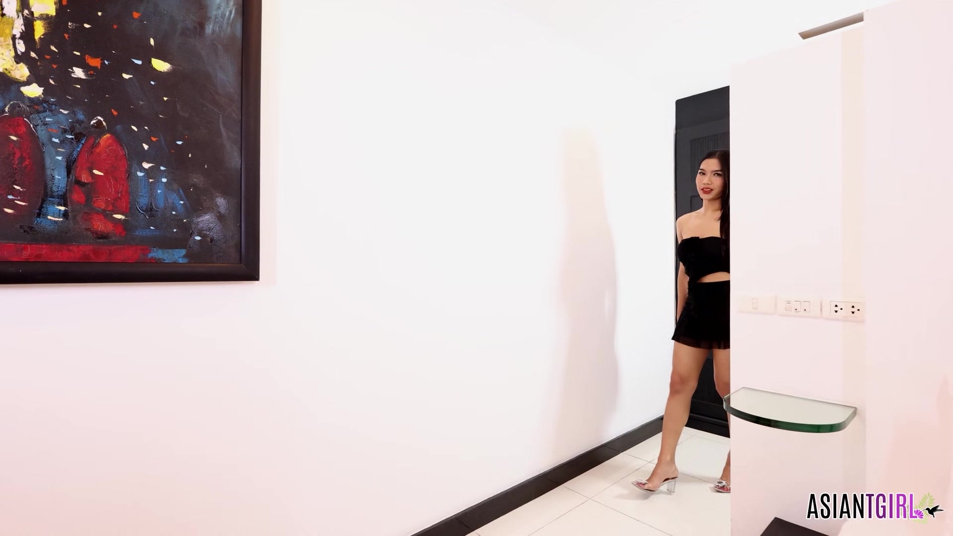 ASIANTGIRL Meena Striptease In Her Sexy Black Dress