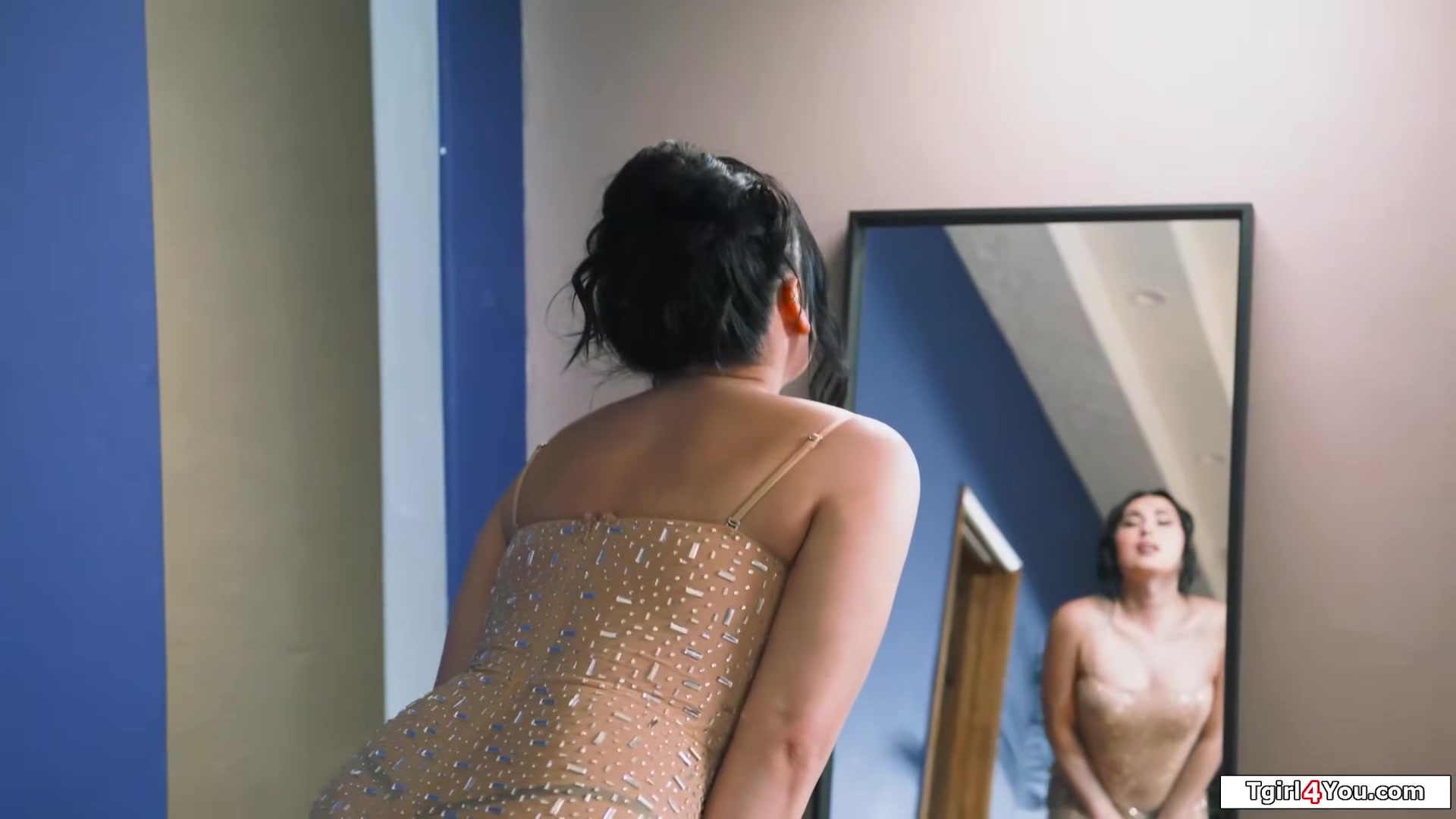 Asian shemale roommate Ember Fiera is too sexy to not fuck
