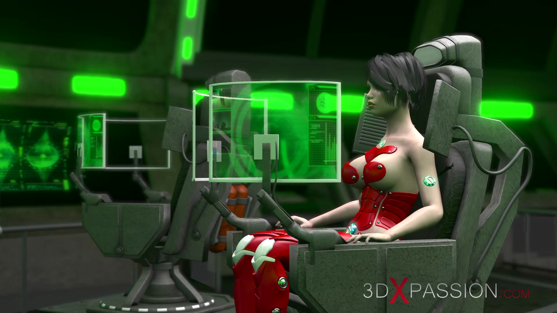 Orbit - a sex journey around Earth. 3d dickgirl plays with a cute teen 18+