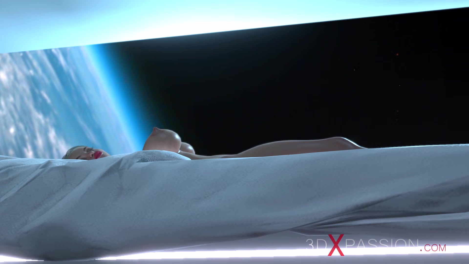 Orbit - a sex journey around Earth. 3d dickgirl plays with a cute teen 18+