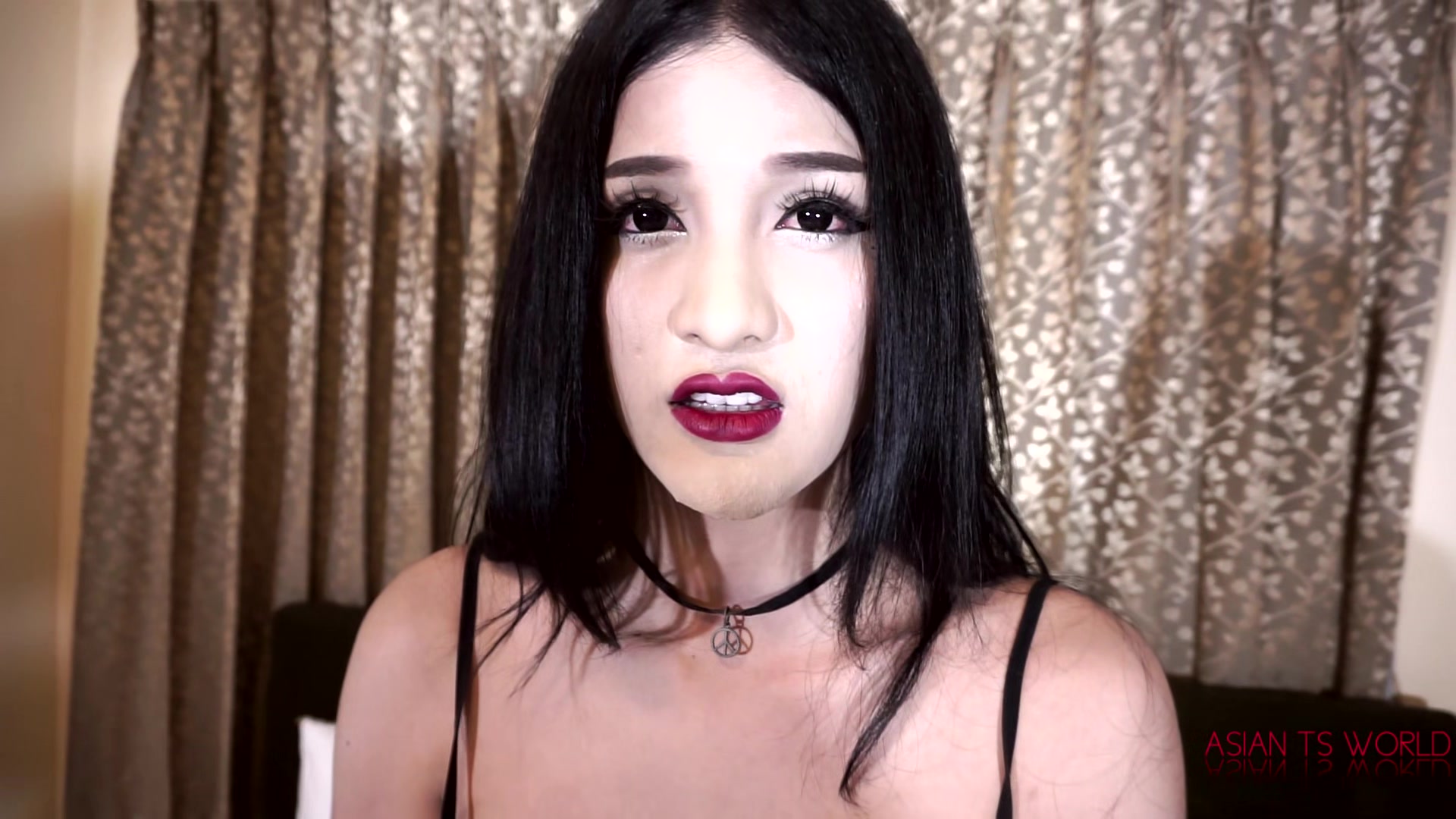 Big cock ladyboy in transparent lingerie - TransWorldAsia