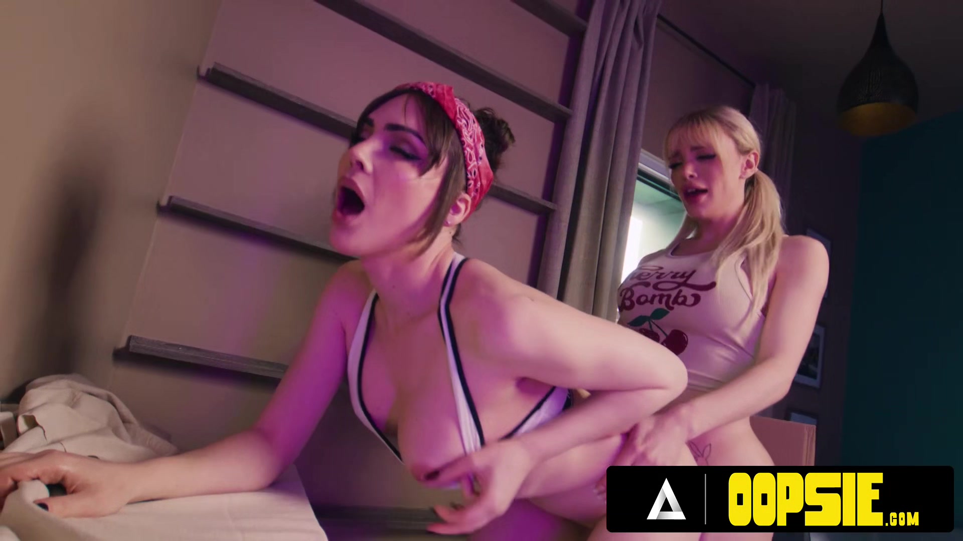 OOPSIE - Naughty Angellica Good Rana Katana Fuck Hot Roommate Khloe Kapri In Their New Sex Swing