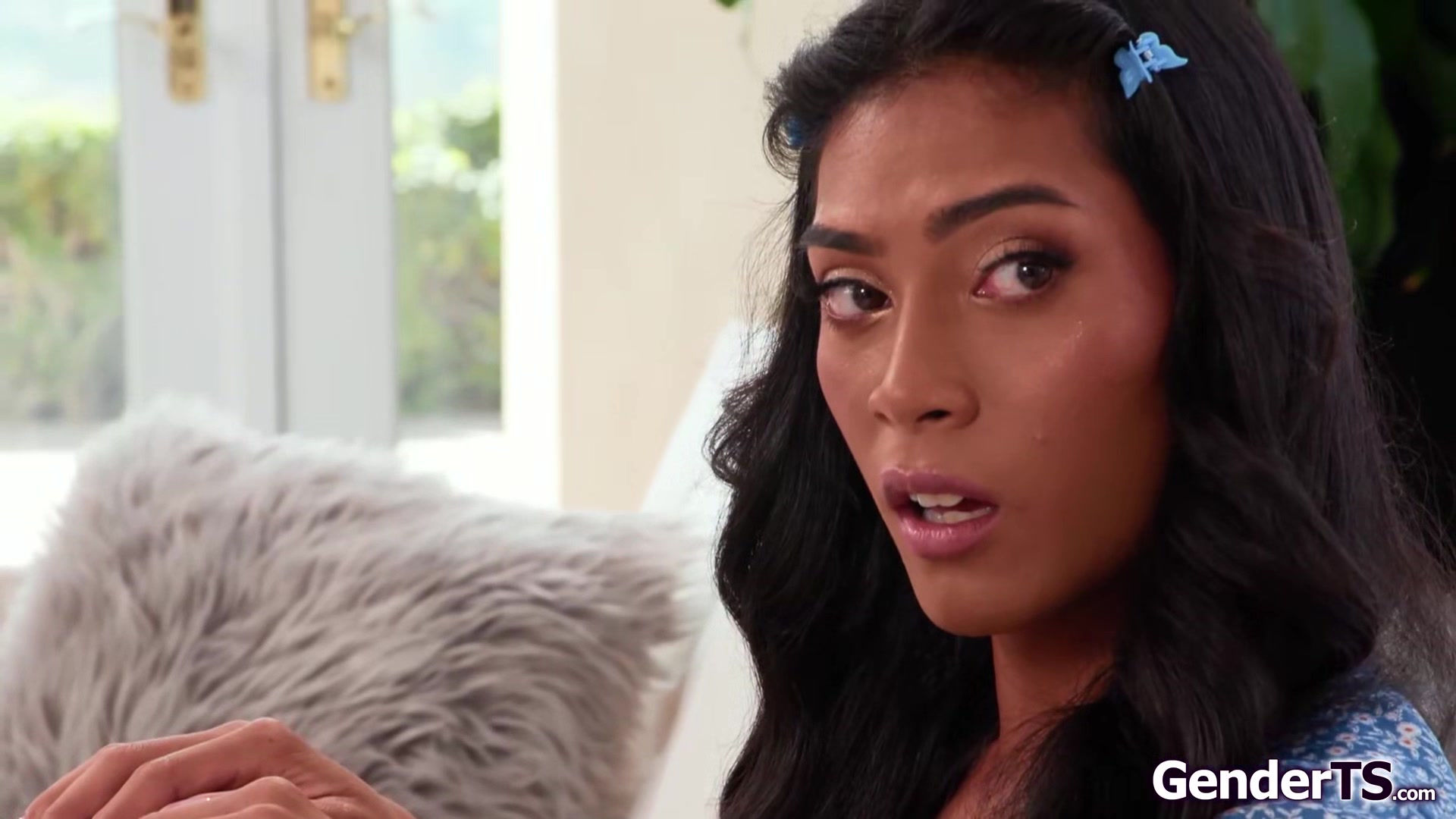 Soldier comes home to a hot and horny new trans babysitter